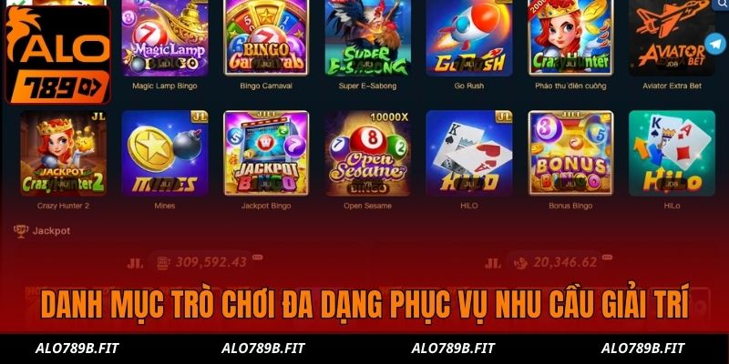 Danh mục trò chơi đa dạng phục vụ nhu cầu giải trí